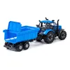 van der Meulen Spielzeugtraktor blau mit Anhänger Bauernhof Produktbild-Vorschau 3