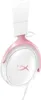 A white and pink gaming headset is shown against a white background. Anteprima dell’immagine prodotto