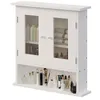 Wäscheschrank Hängend Weiss 2 Türen Glas Wand Loft Regale Produktbild-Vorschau 1
