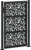 A black metal garden gate with a leaf pattern, shown in a studio setting against a white background. Podgląd zdjęcia produktu