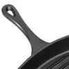 A close-up view of the handle and edge of a black grill pan. Produktbild-Vorschau