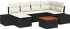 Gartensofa-set mit Kissen 7 pcs Schwarz Poly-Rattan Produktbild-Vorschau 1