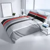 Baumwolle Bettwäsche Set 135x200 cm 80x80 cm Grau Rot Produktbild-Vorschau 2