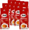 A group of red coffee bean bags with the Segafredo Intermezzo logo and branding. Produktbild-Vorschau
