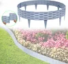 A garden border is shown installed around a flower bed, with a close-up inset demonstrating how the pieces connect. Produktbild-Vorschau
