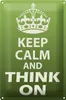 Blechschild Spruch 20x30cm Keep Calm and think on Produktbild-Vorschau 2