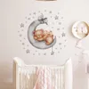 Gute Nacht Babytiere Schlafend auf Mond Wandaufkleber, 40 x Produktbild-Vorschau 4
