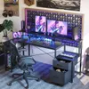 Escritorio de esquina en forma de L con tira LED (control Vista previa de la imagen del producto 3