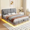 Lit rembourré 140x200 cm avec éclairage LED intégré et Voir les images du produit 6