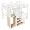 Lit mezzanine 140 x 200 cm en métal avec escalier et Voir les images du produit 16