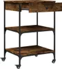 vidaXL Küchenwagen Räuchereiche 60x48x89,5 cm Holzwerkstoff Produktbild-Vorschau 7