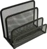 A black mesh desk organizer with three compartments. Produktbild-Vorschau