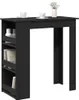A black bar table with shelves on the side, set against a white background. Náhled obrázku produktu