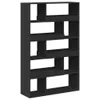 A black bookshelf with multiple compartments against a white background. Náhled obrázku produktu