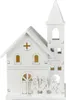 Dřevěný kostelík bílý s LED 13x8 cm Náhled obrázku produktu 6