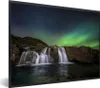 MuchoWow® Gerahmtes Poster Nordlicht - Wasserfall - Island Produktbild-Vorschau 1
