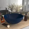 vidaXL Lavabo rotondo blu scuro opaco 32,5x14 cm in Anteprima dell’immagine prodotto 2