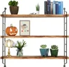 A three-tiered wooden shelf displaying various decorative items. Produktbild-Vorschau