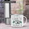 Trendation - Home Is Where The Stellplatz Is Emaille Tasse Produktbild-Vorschau 3