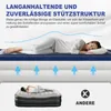 A woman sleeping on an air mattress, with diagrams illustrating support structure and arrows indicating air flow. Podgląd zdjęcia produktu