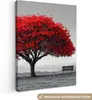 Leinwand Bilder 60x80 cm - Lebensbaum - Rot - Natur - Produktbild-Vorschau 1