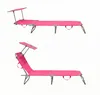 Aga 2x Gartenliege mit Verstellfunktion und Sonnendach Rosa Produktbild-Vorschau 8