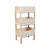 360home geflochten Regal aus Rattan Standregal Stauraum Produktbild-Vorschau 3