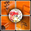A collage of images showing a plastic welding tool and its accessories being used to repair a plastic object. Produktbild-Vorschau