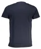 Herren Kurzarm T-Shirt Blau mit Rundhals und Druck-Logo Produktbild-Vorschau 2
