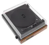 A turntable with a clear dust cover is shown from a slightly elevated angle against a white background. Náhľad obrázku produktu