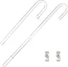 Two clear glass tubes and two small clear plastic clips on a white background. Anteprima dell’immagine prodotto