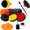 A collection of drill brushes and polishing pads arranged on a white background. Náhled obrázku produktu