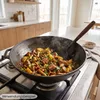 Gusseisen Wok 36 cm mit Gusseisendeckel Kazan 8 L flacher Produktbild-Vorschau 7