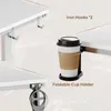 Close-up shots of a white desk showing its accessories, such as hooks and a cup holder. Anteprima dell’immagine prodotto