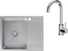 VBChome Lavello in acciaio inox con rubinetto 60 x 48 cm Anteprima dell’immagine prodotto 1