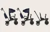 Three views of a children's tricycle, showing different configurations. Podgląd zdjęcia produktu