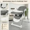 Hochstuhl Baby Klappbar 2 in 1 mit Rollen, Höhenverstellbar Produktbild-Vorschau 4