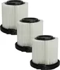 Three vacuum cleaner filters are arranged diagonally on a white background. Produktbild-Vorschau
