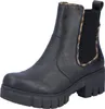 A black Chelsea boot with a leopard print lining and a thick sole, shown against a white background. Podgląd zdjęcia produktu