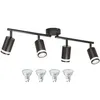 EDISHINE Plafondlamp met 4 lampen, zwart, LED, draaibaar, Productafbeelding-voorbeeld 1