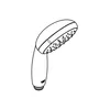 A line drawing of a hand-held shower head. Produktbild-Vorschau