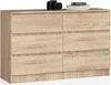 A dresser with six drawers.