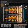 A marketing image showing a dual-chamber air fryer with internal airflow diagrams and feature callouts. Produktbild-Vorschau