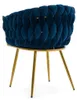 Geflochtener Stuhl ROSA GOLD in Marineblau mit goldenen Produktbild-Vorschau 11