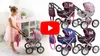 A young girl is playing with a doll stroller in a room, and multiple doll strollers are displayed in a collage. Produktbild-Vorschau