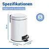 Cestino cosmetico a pedale WENKO Mod. Leman White 3L, con Anteprima dell’immagine prodotto 3