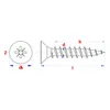 Technical drawing of a screw with dimensions indicated. Anteprima dell’immagine prodotto