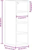 A diagram showing the dimensions of a cabinet. Produktbild-Vorschau