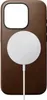 A brown iPhone case with a white MagSafe charger attached. Produktbild-Vorschau