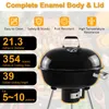 Holzkohlegrill Kugelgrill Campinggrill mit Deckel und Produktbild-Vorschau 2